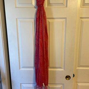 Long Pink Scarf Sheer Collection 18 from Macys NWT